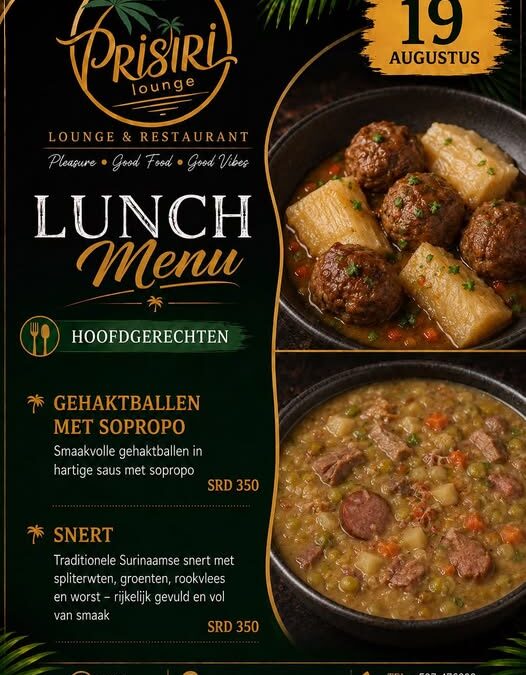 Wednesday Lunch Menu — 19 August 2026